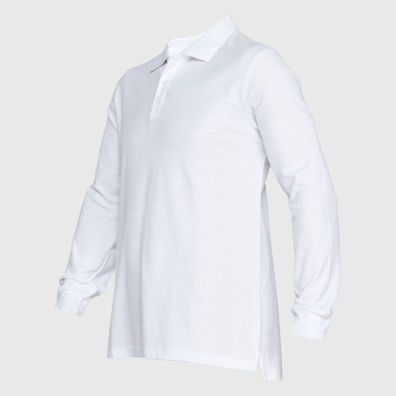Polera Pique T/C Ml Hombre Blanco-1