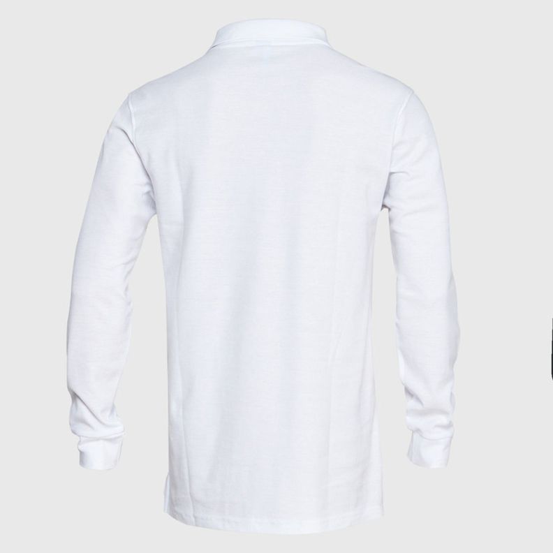 Polera Pique T/C Ml Hombre Blanco-2