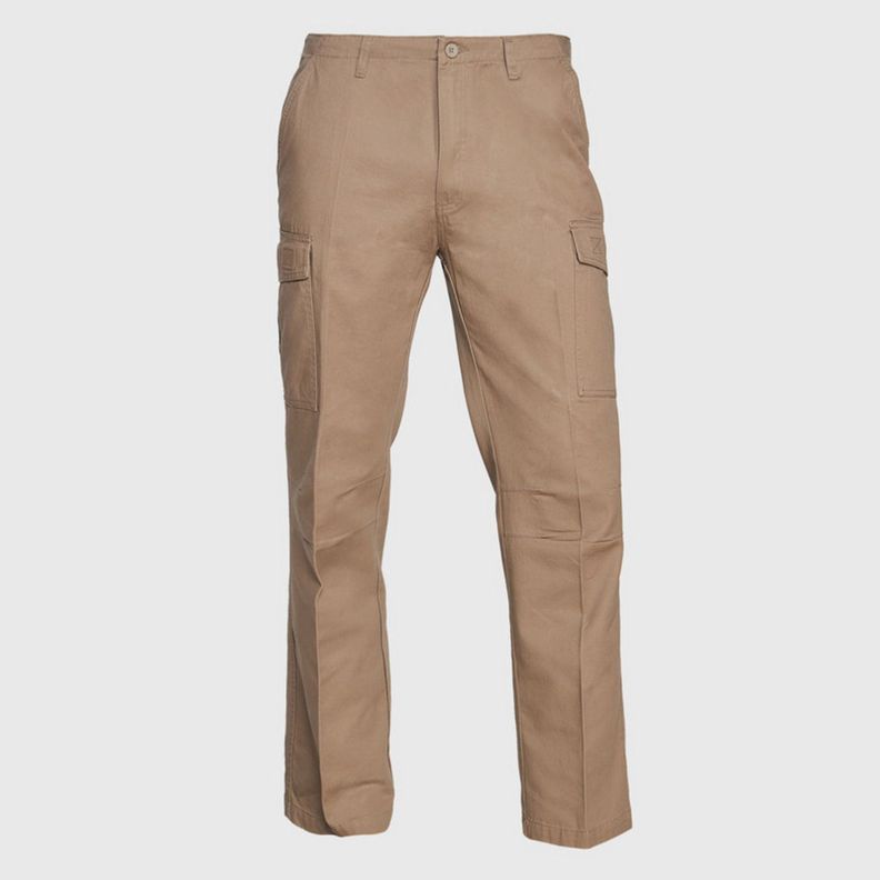 Pantalón Cargo Gabardina Hombre Beige-0