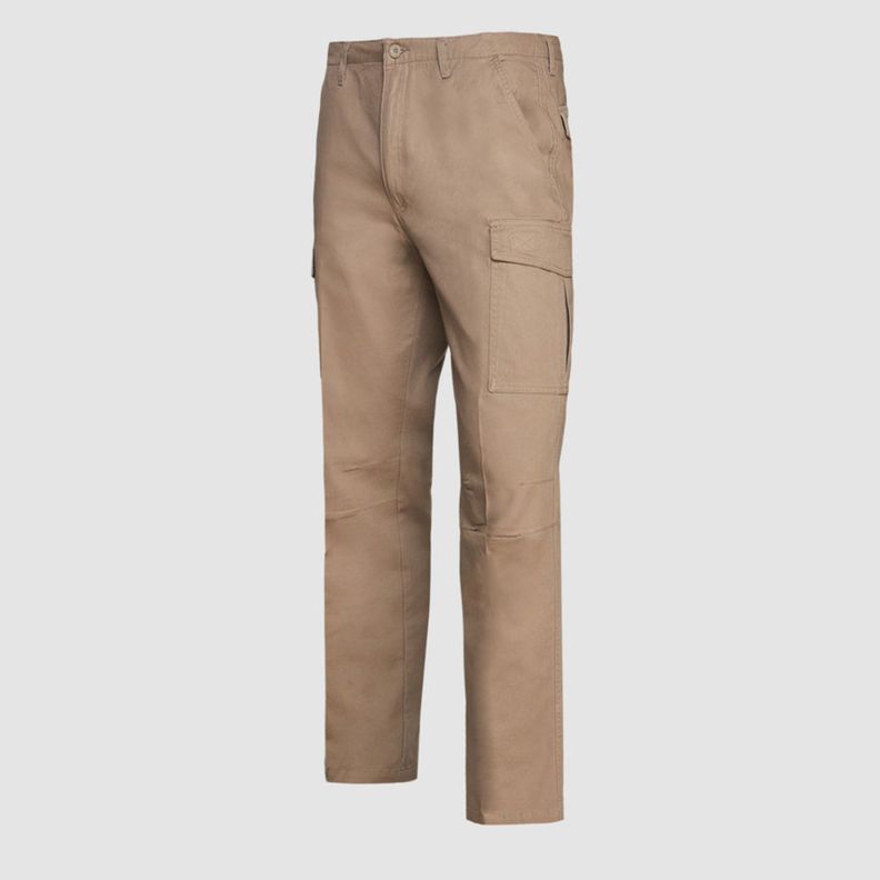 Pantalón Cargo Gabardina Hombre Beige-1