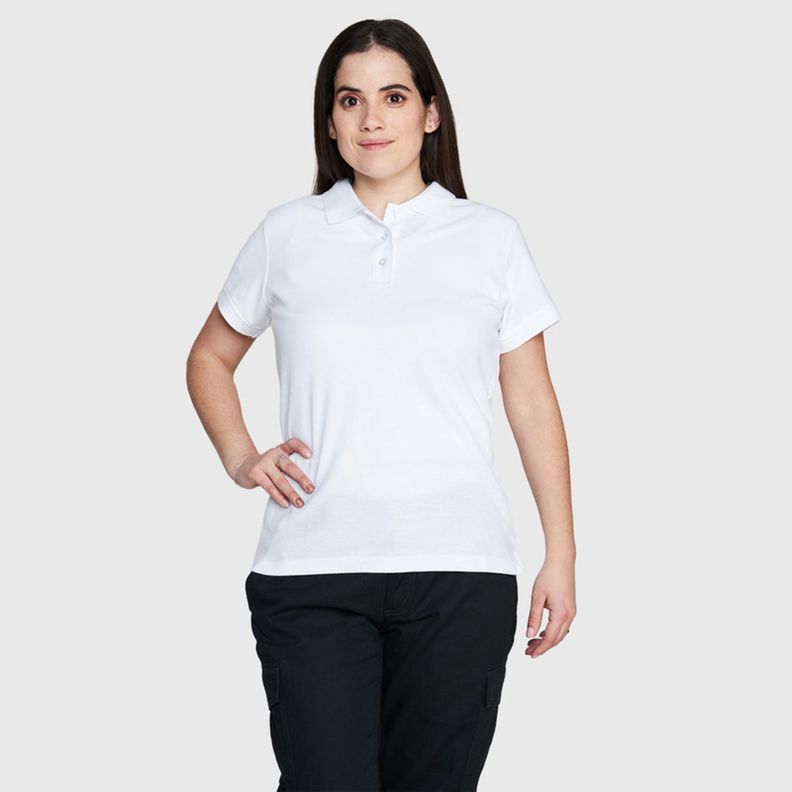 Polera Pique Tc Mc Mujer Blanco-0