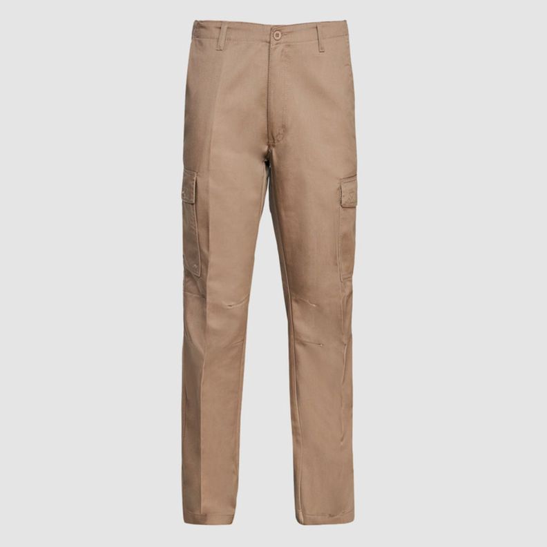 Pantalón Cargo Gabardina T/C Hombre Beige-0