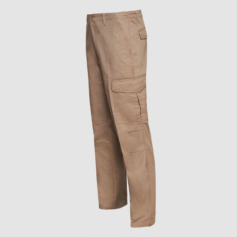 Pantalón Cargo Gabardina T/C Hombre Beige-1