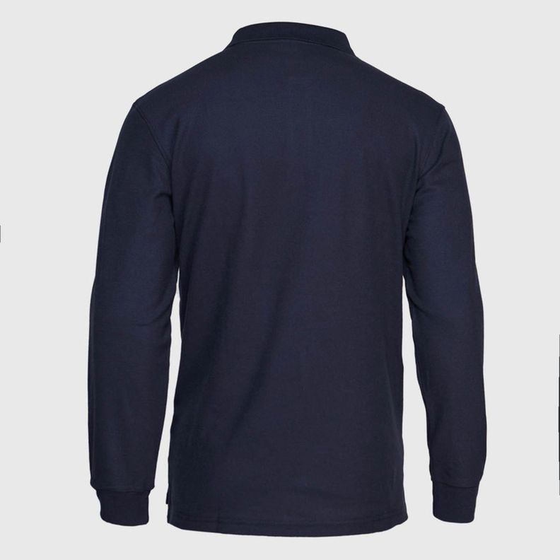Polera Pique T/C Ml Hombre Azul marino-3