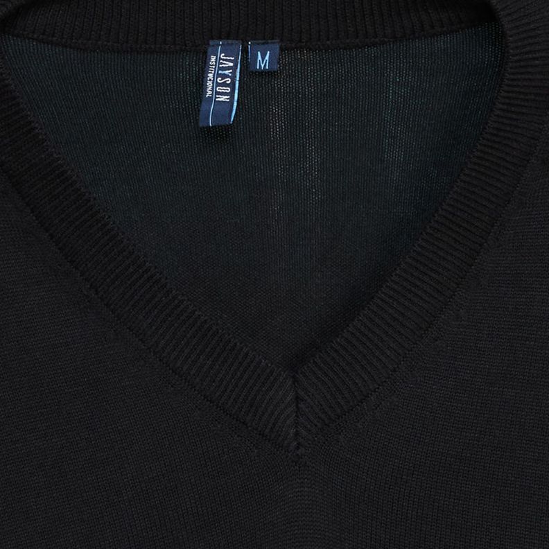 Sweater Cuello V Unisex M/L Negro-3