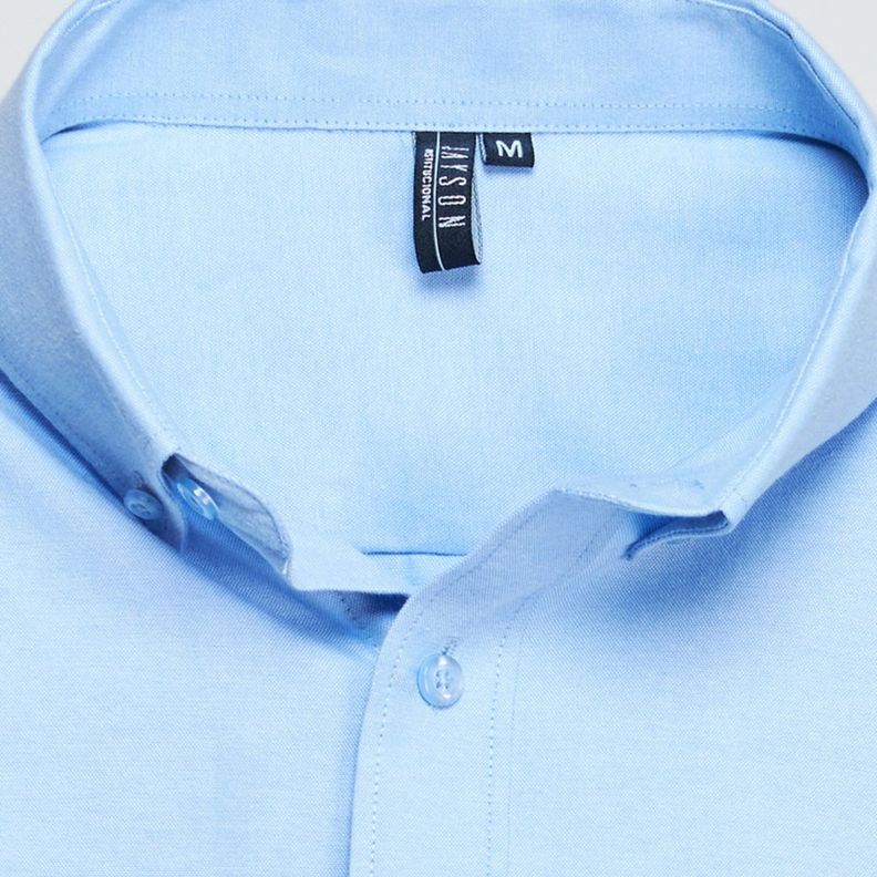 Camisa Oxford B/Pegado M/L Celeste-2