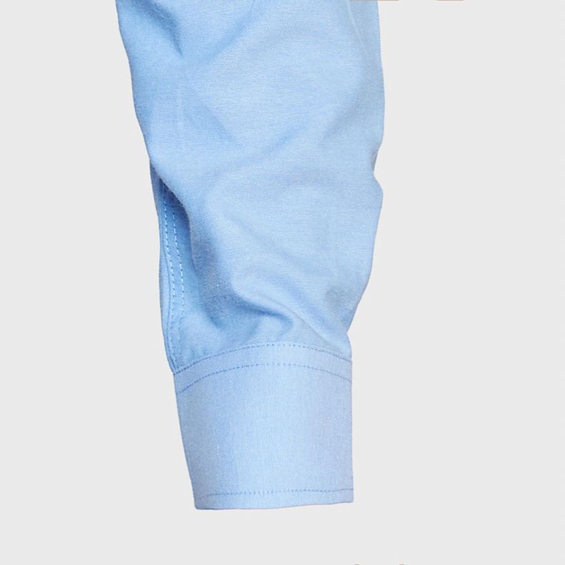 Camisa Oxford B/Pegado M/L Celeste-3