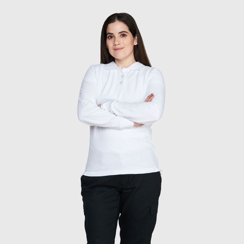 Polera Pique Mujer 80/20 M/L Blanco-0