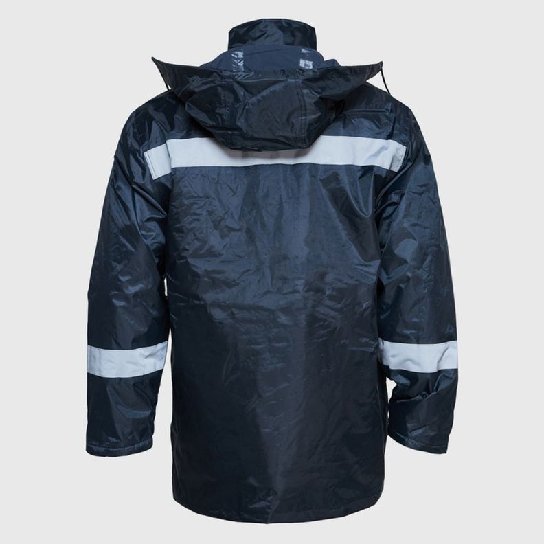 Parka Impermeable Con Reflectante Azul marino-3