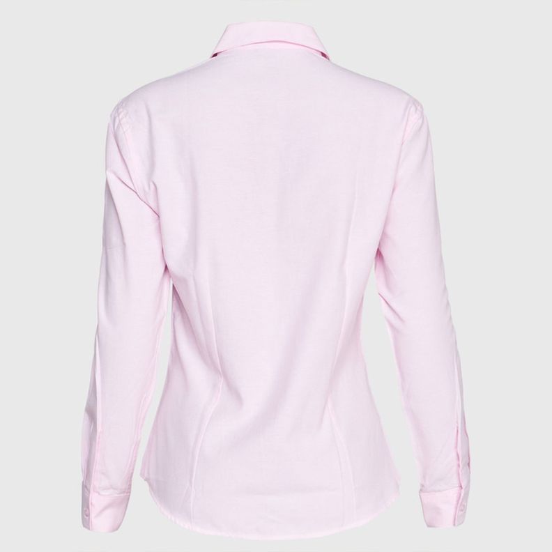 Blusa Oxford Cuello V M/L Rosado-3