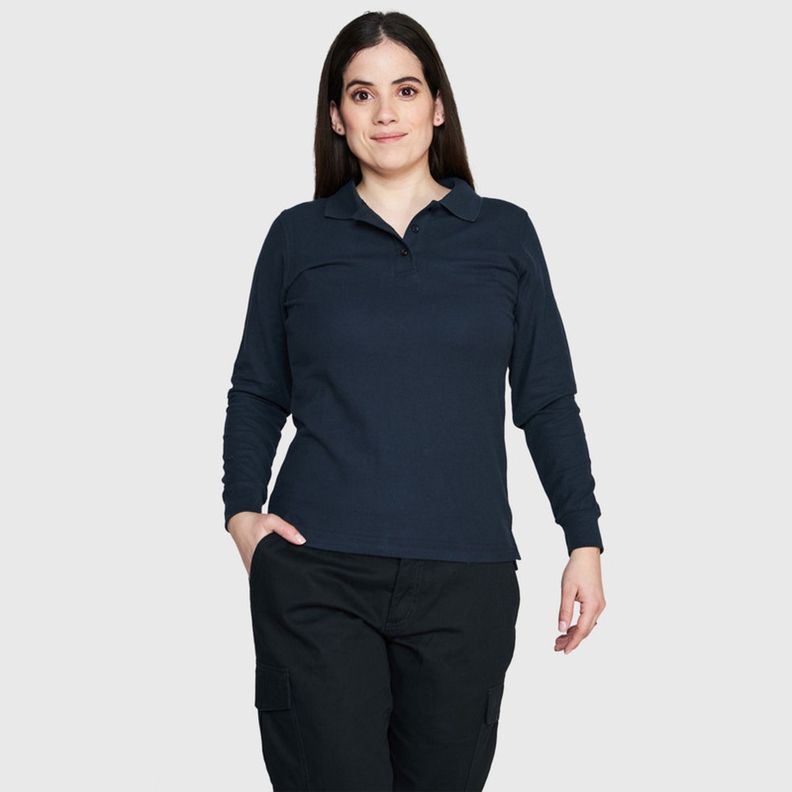 Polera Pique Mujer 80/20 M/L Azul marino-0