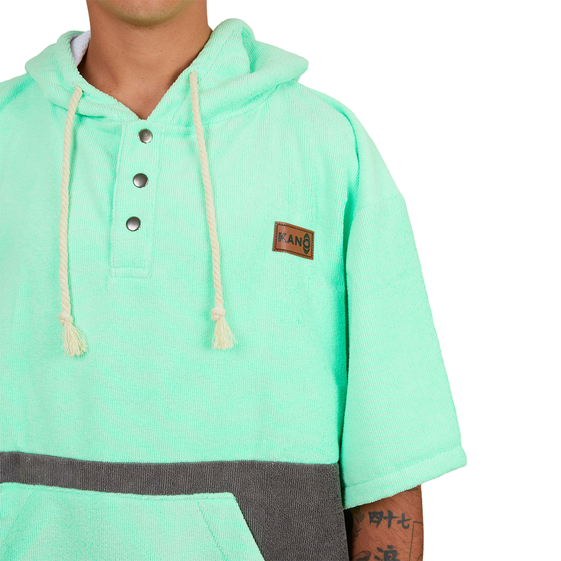 Poncho Terry Negro Verde / Poncho Surf Kano-1