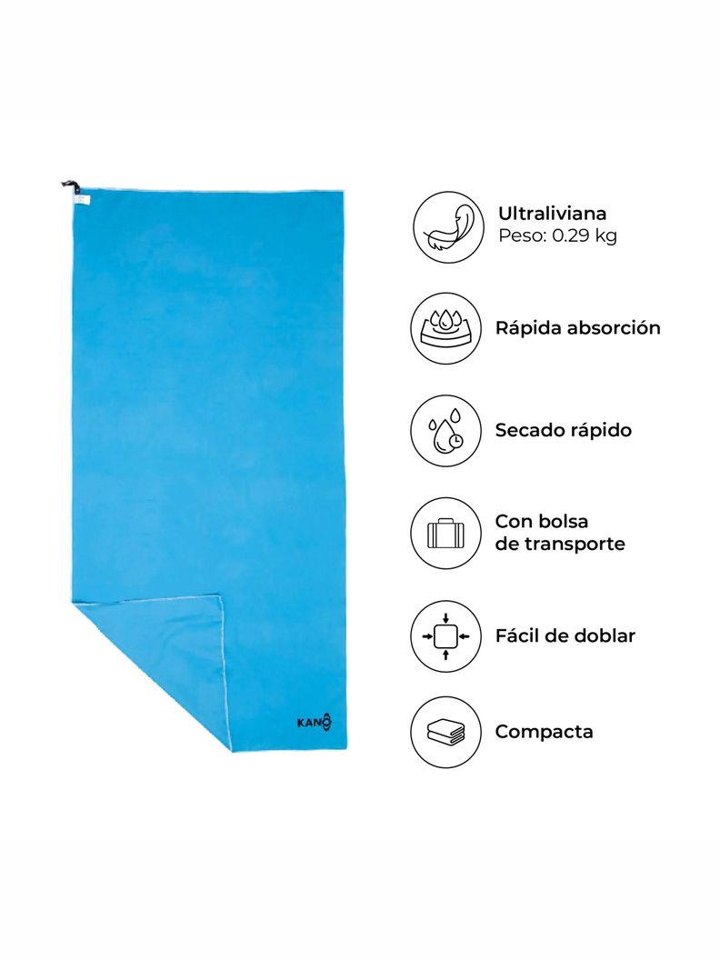 Toalla de Microfibra Azul Secado Rápido-2