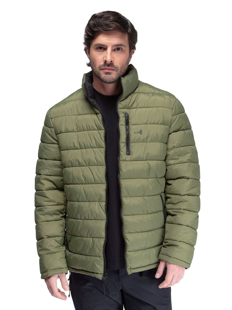 Parka Reversible Hombre Verde / Negro Kano Alerce Acolchada-0