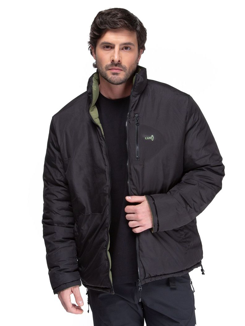 Parka Reversible Hombre Verde / Negro Kano Alerce Acolchada-2