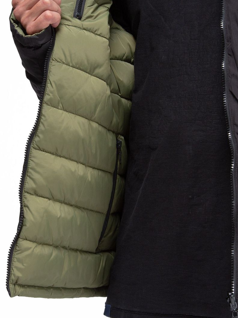 Parka Reversible Hombre Verde / Negro Kano Alerce Acolchada-4