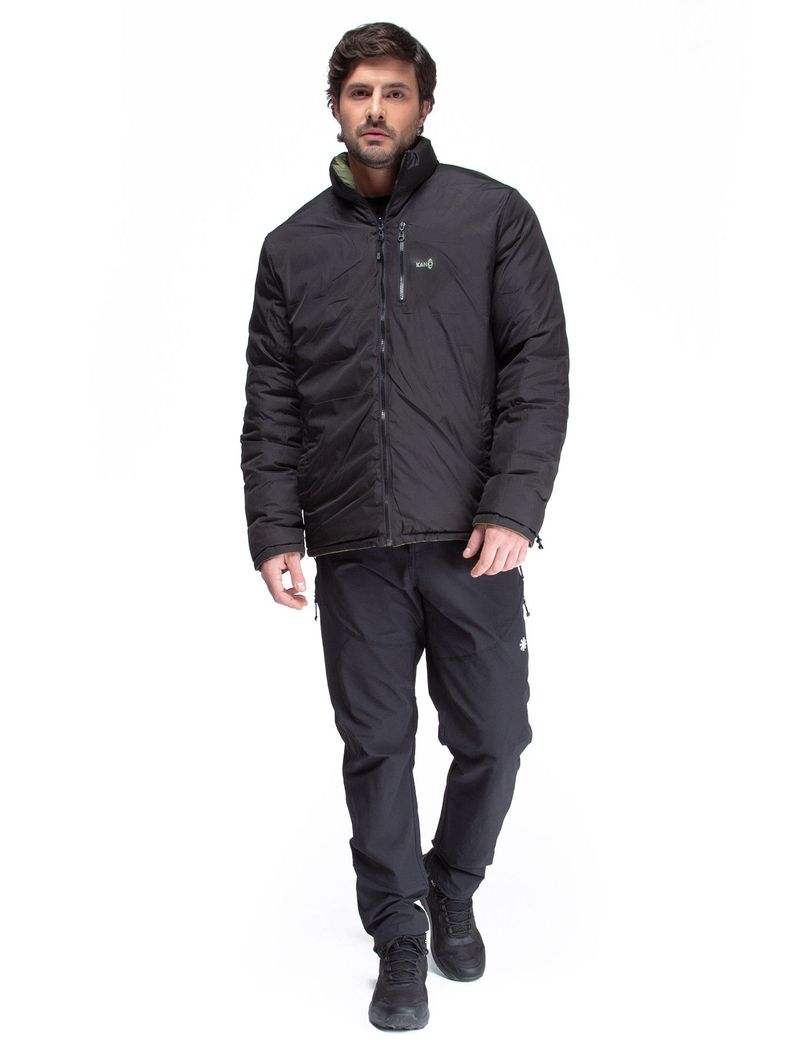 Parka Reversible Hombre Verde / Negro Kano Alerce Acolchada-5