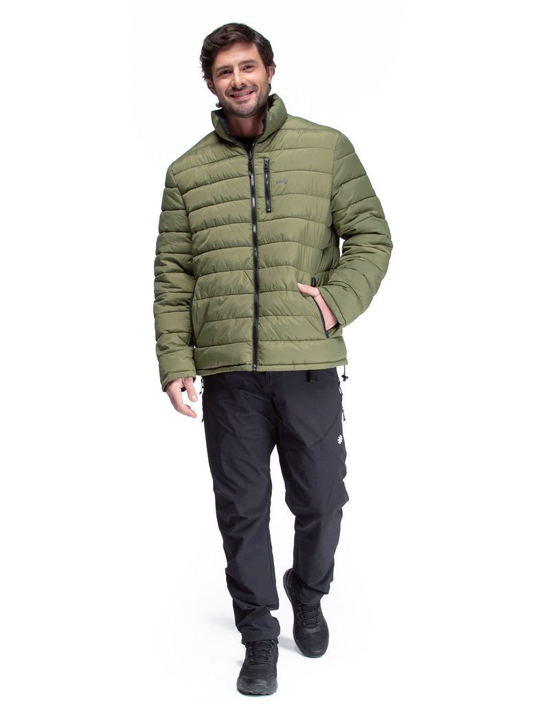 Parka Reversible Hombre Verde / Negro Kano Alerce Acolchada-6