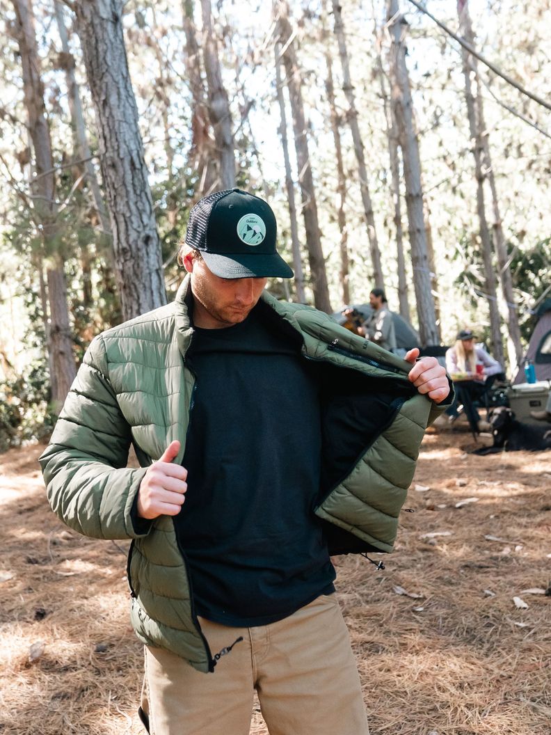 Parka Reversible Hombre Verde / Negro Kano Alerce Acolchada-8