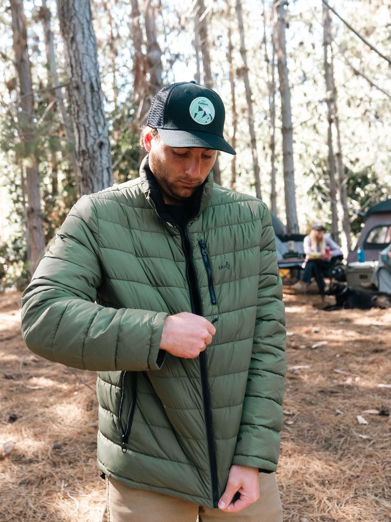 Parka Reversible Hombre Verde / Negro Kano Alerce Acolchada-9