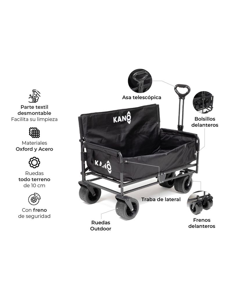 Carro de Transporte Convertible Sillón Kano Seat Plegable-4