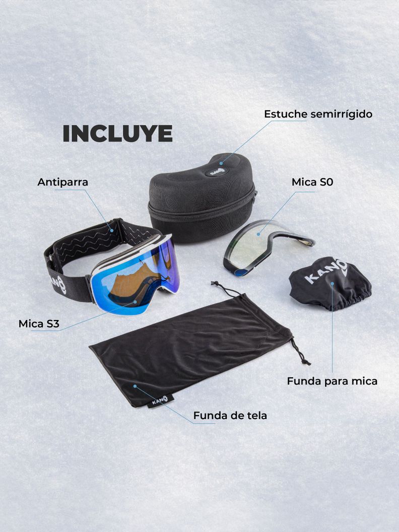 Antiparra Gafas de Nieve Kano Ripper Ski Snowboard 2 Micas-6