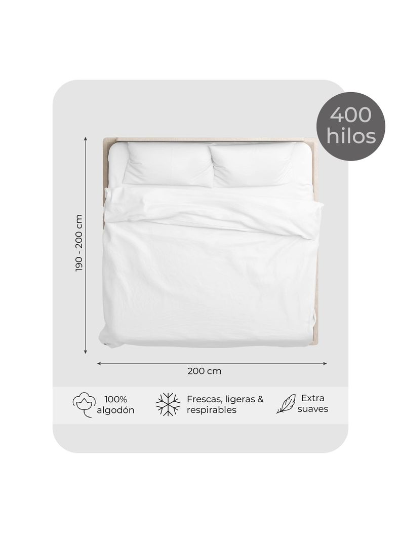 Sábanas Super King 100% Algodón Relan 400 Hilos Premium-1