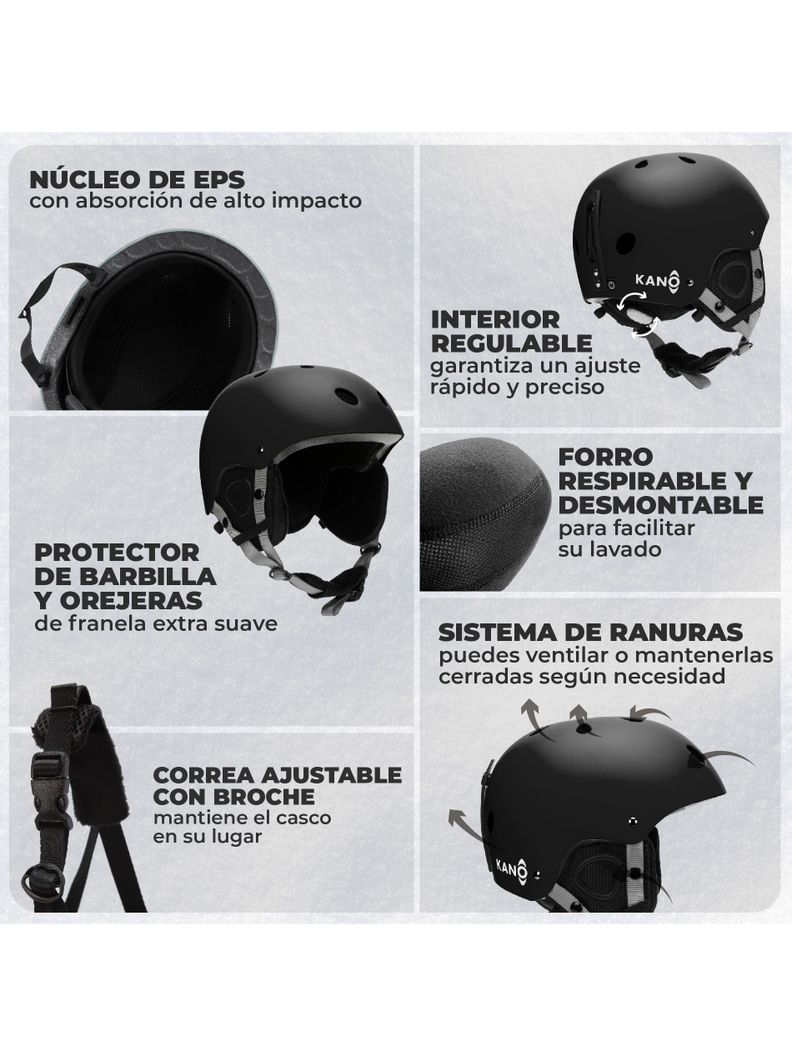 Casco de Nieve para Niños Kano Kiddo para Ski Snowboard-5