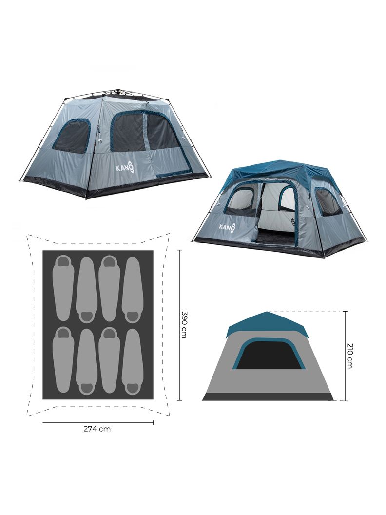 Carpa Colbun Kano Camping Automática 8 Personas Impermeable-2