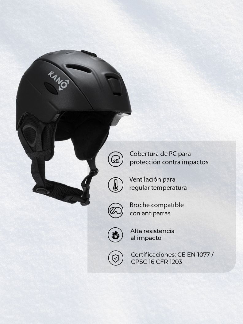 Casco De Ski y Snowboard Kano Patrol Black Ajustable-2