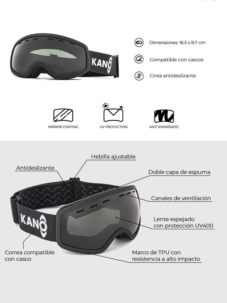 Antiparras de Nieve Para Niños Lil Rider Ski Snowboard Kano-1