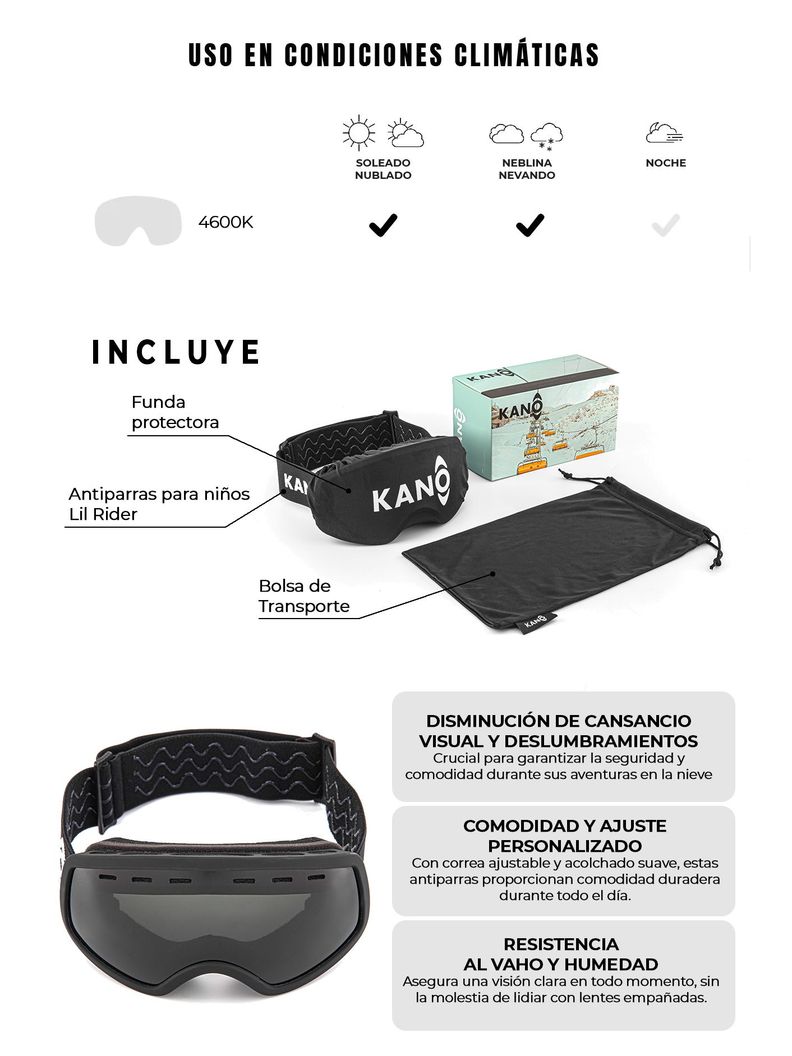Antiparras de Nieve Para Niños Lil Rider Ski Snowboard Kano-2