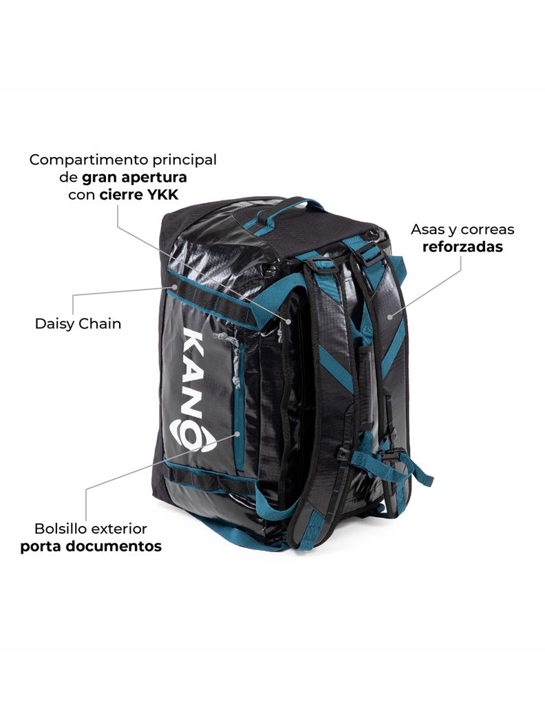 Bolso Mochila Impermeable Negro Kano Outdoor 40L Plegable-2