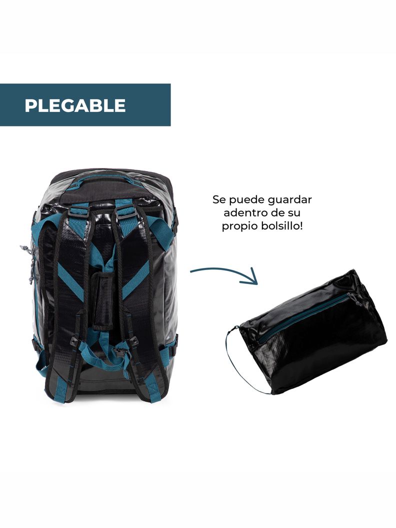 Bolso Mochila Impermeable Negro Kano Outdoor 40L Plegable-4