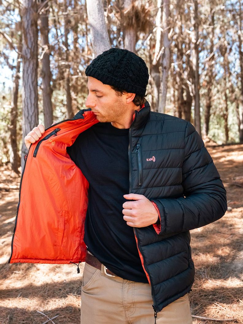 Parka Reversible Hombre color Negro / Terracota Kano Alerce-1
