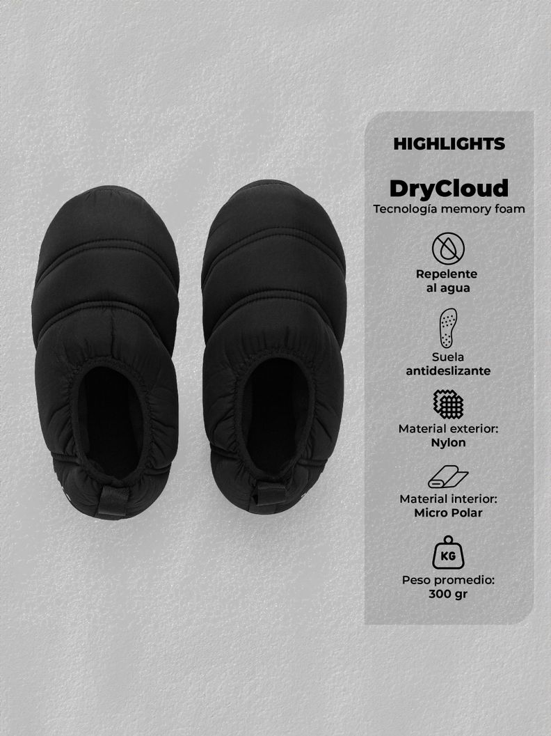 Pantuflas Outdoor Kano Impermeables con Memory Foam Negro-1