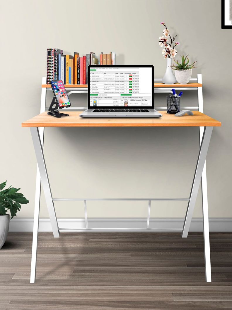 Escritorio Plegable Relan Tripoli Blanco Compacto-6