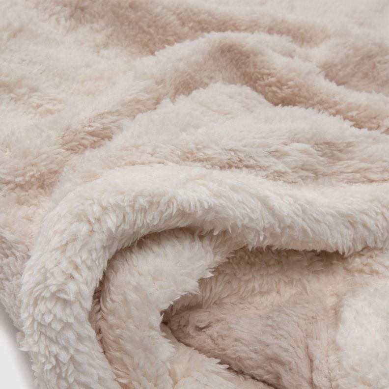 Manta Frazada Sherpa Jacquard Crema 1,5 Plazas Relan-1