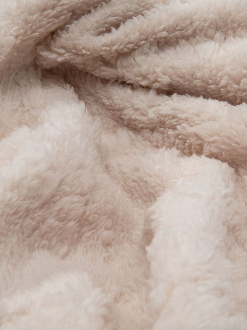 Manta Frazada Sherpa Jacquard Crema 1,5 Plazas Relan-3