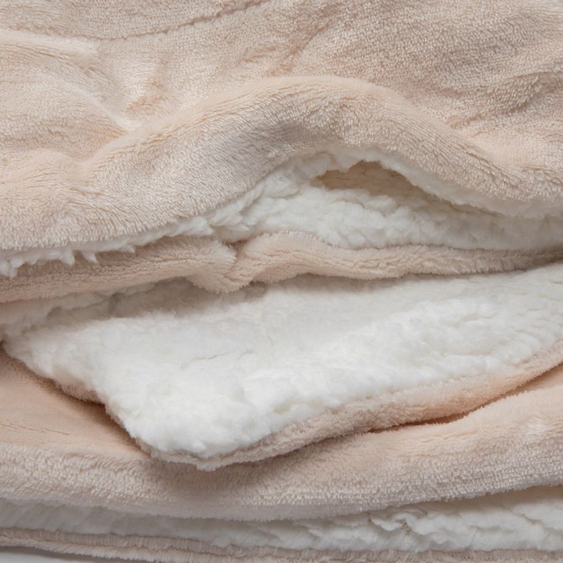 Manta Frazada Sherpa Polar Franela Crema King Relan-1