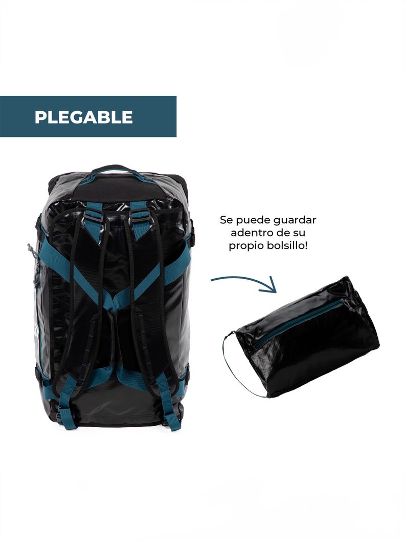 Bolso Mochila Impermeable Negro Kano Outdoor 60L Plegable-4