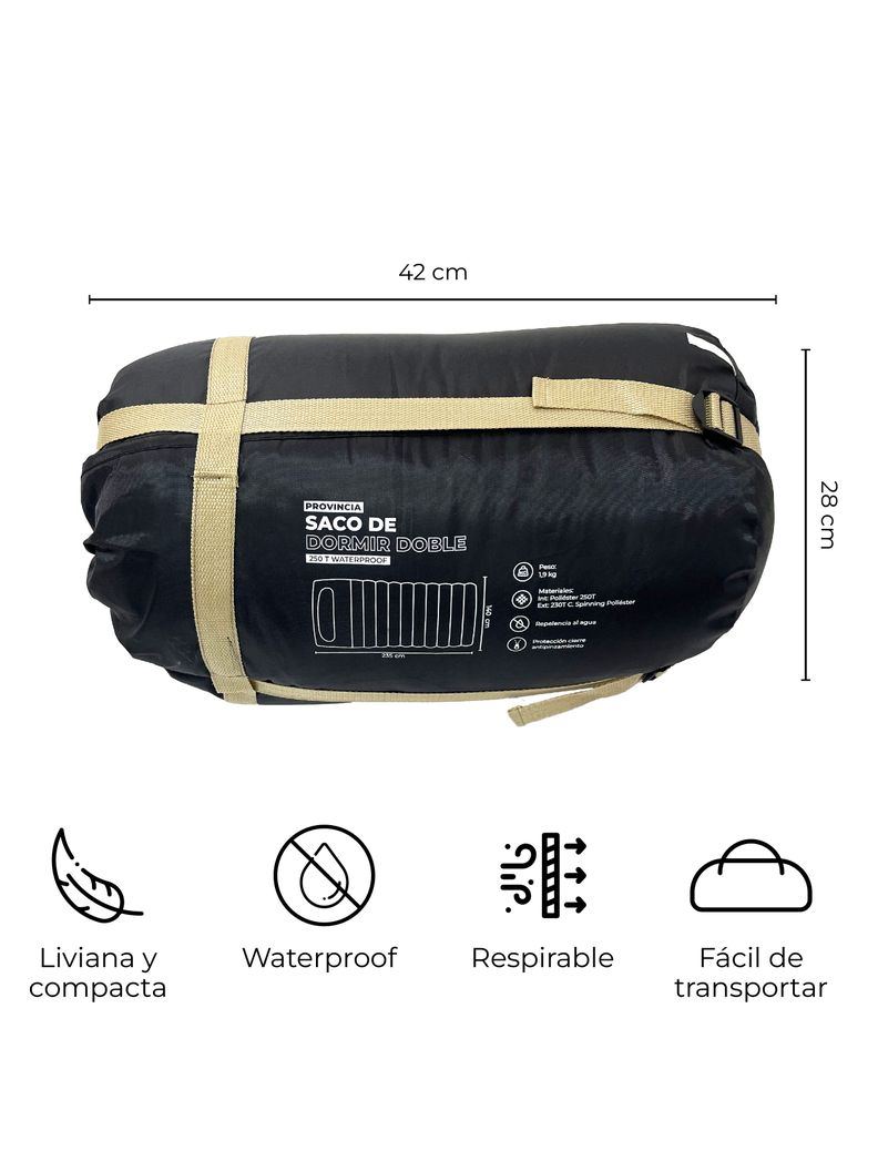 Saco de Dormir Doble Kano Provincia Waterproof 2 Personas-3
