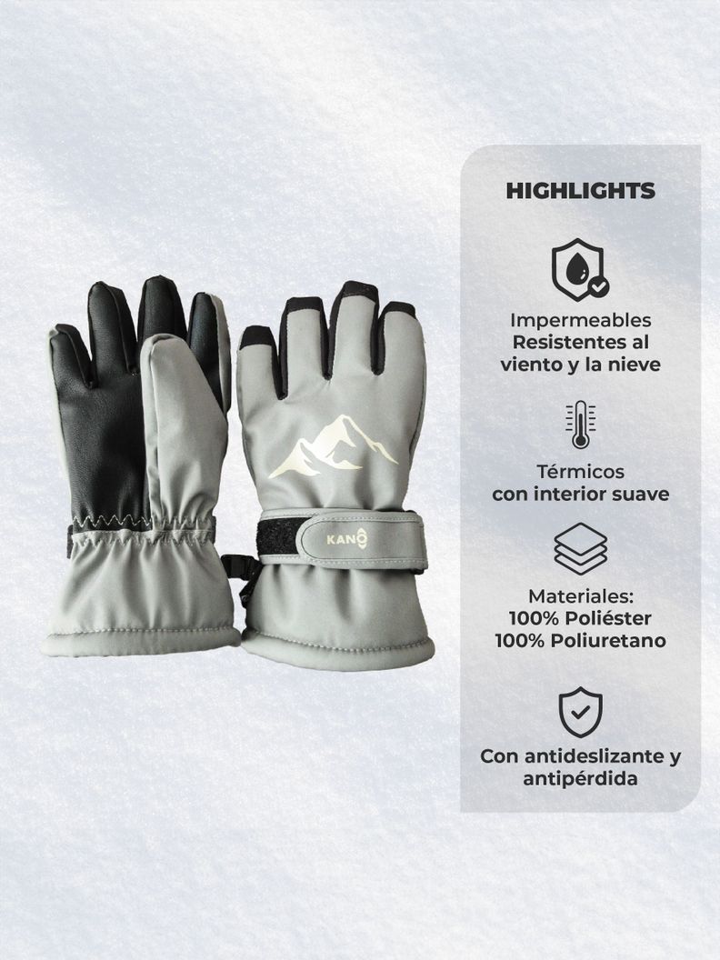 Guantes Térmicos de Nieve para Niños Kano Ski Snowboard-1