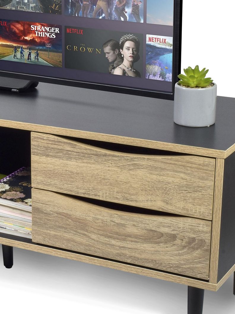 Rack de Tv Negro Top Living Venice con Puerta y Cajones-6