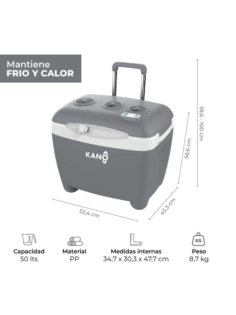 Cooler Eléctrico con Ruedas Kano Steffen 50 L Frio/Caliente-2