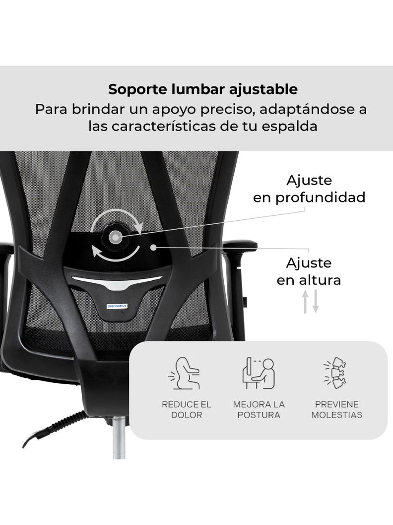 Silla de Escritorio Ergonomus Nairobi con Base Cromada-4