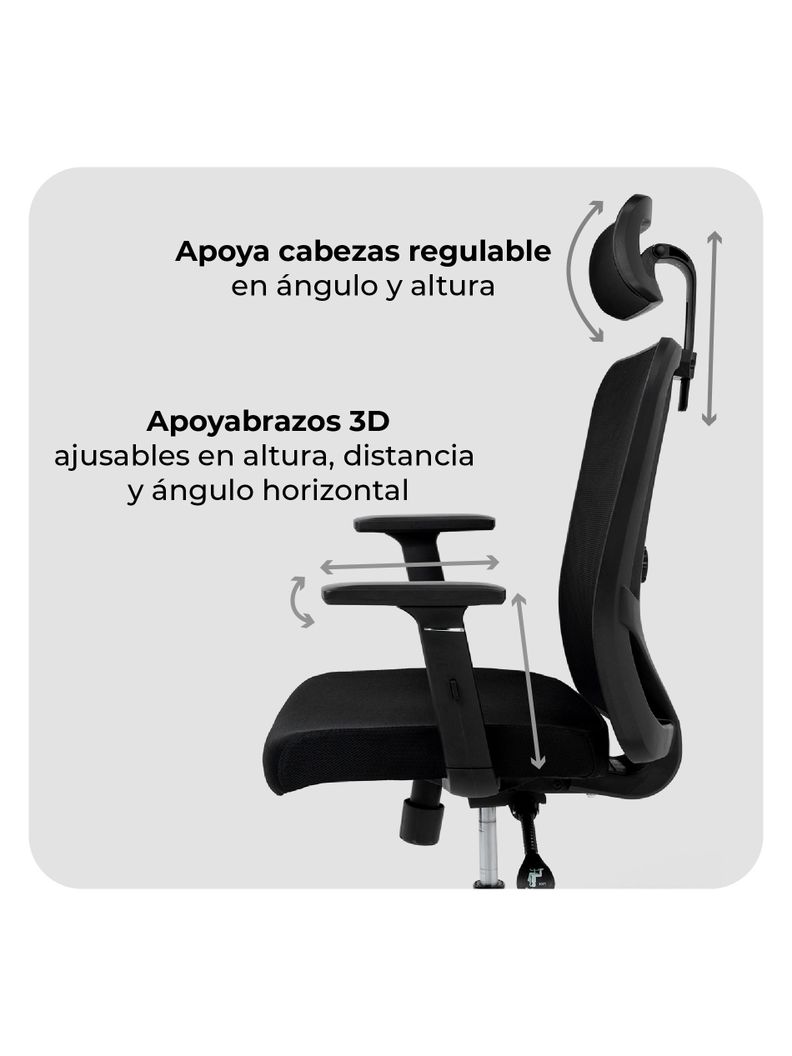 Silla de Escritorio Ergonomus Nairobi con Base Cromada-5