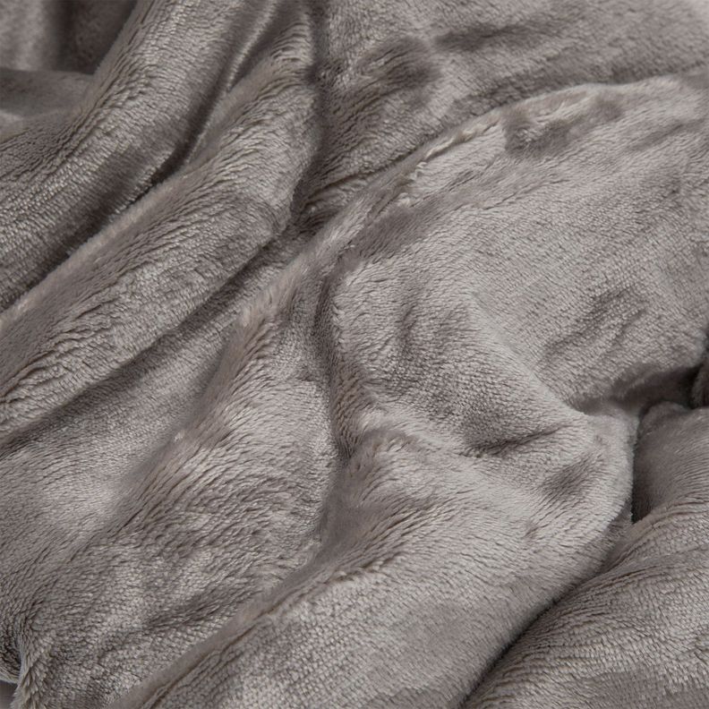 Manta Sherpa Polar Franela Gris 1,5 Plazas / Frazada Gris Relan-3