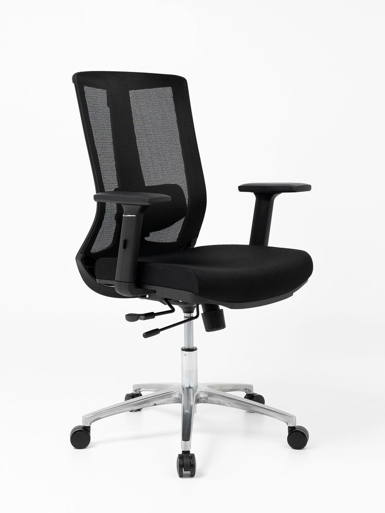 Silla de Escritorio Ajustable Ergonomus Sendai Cromada Negro