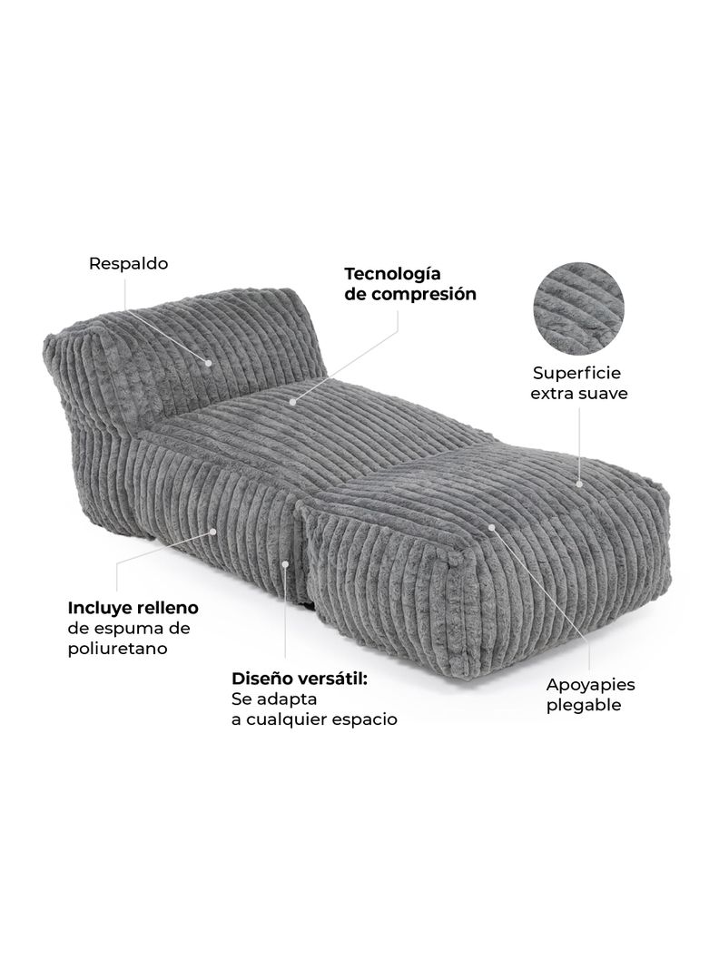 Sillón Pouf / Puff Plegable Relan Otto con Apoyapies-3